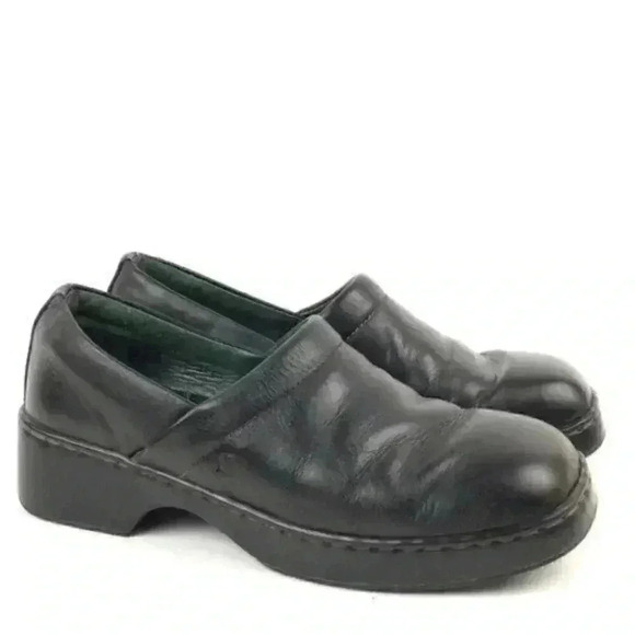 Born Closed Back Clogs Size 9 40 M/W Black Leather - Picture 1 of 8
